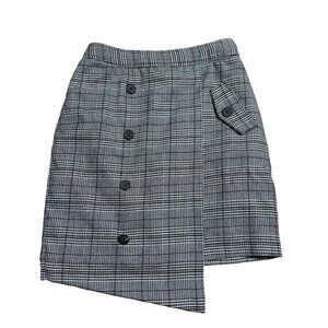 Chriselle Lim Skirt Women's Size S Black White Tweed Print, Asy Skirt